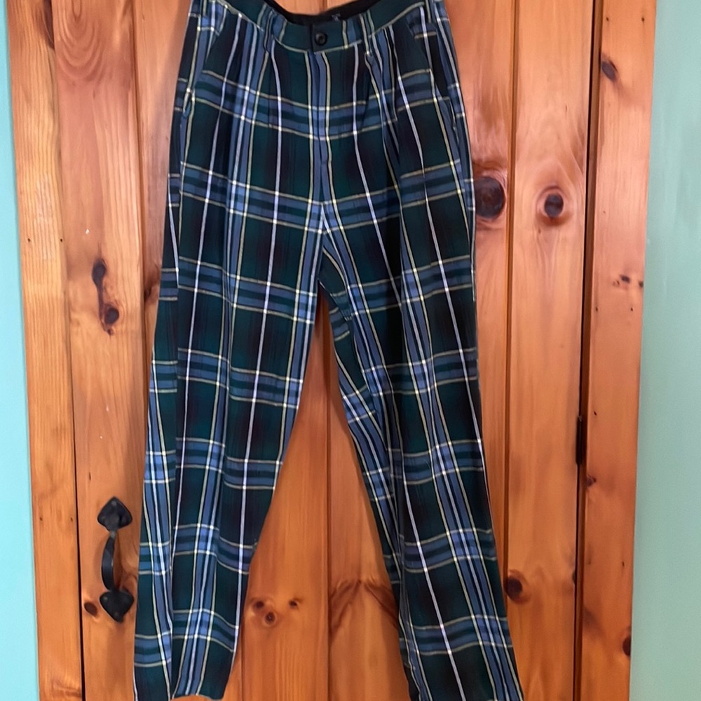 OBEY plaid cotton trousers
